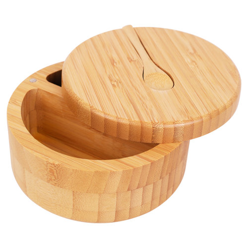 HTB Large Bamboo Salt and Pepper Bowls by HTB, Divided Salt Cellar With